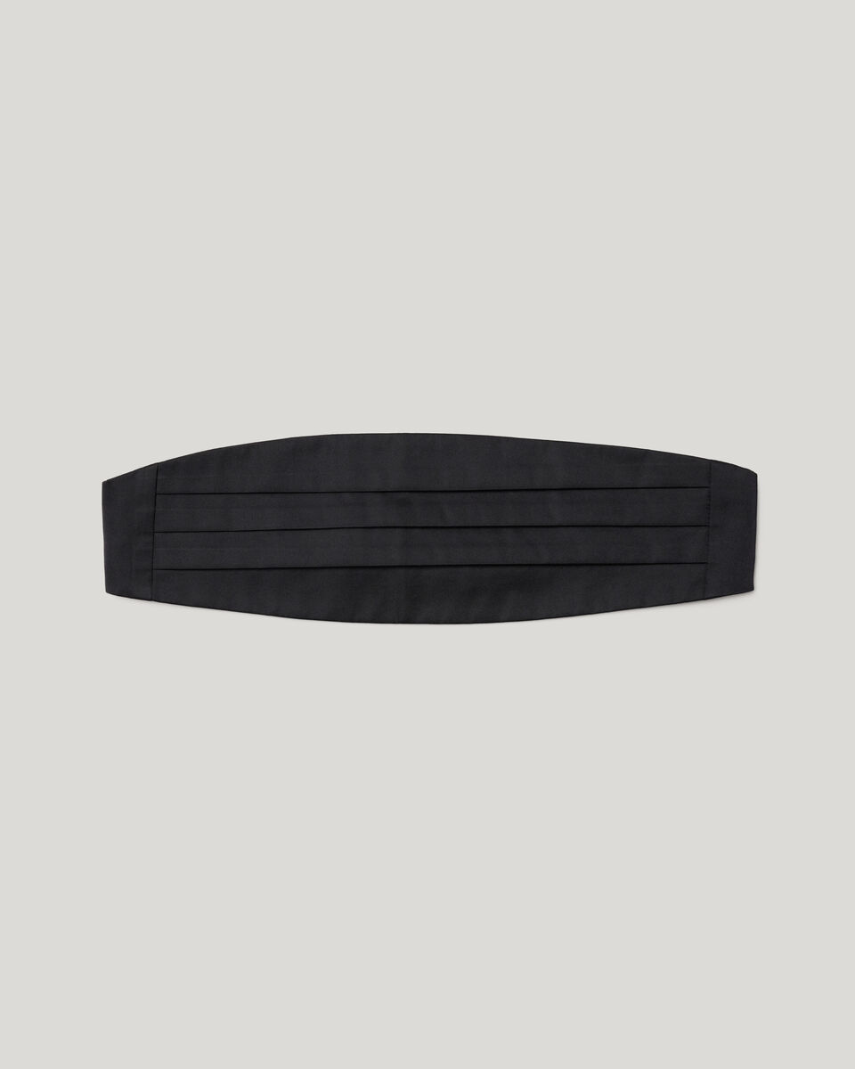 Satin Cummerbund, Black, hi-res